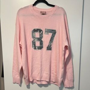 Pink Sweater with Green stitched 87